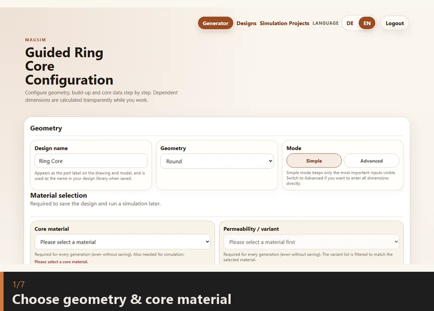 Animated sequence: set up a design in the generator, generate it, open the downloads, look at the PDF pages